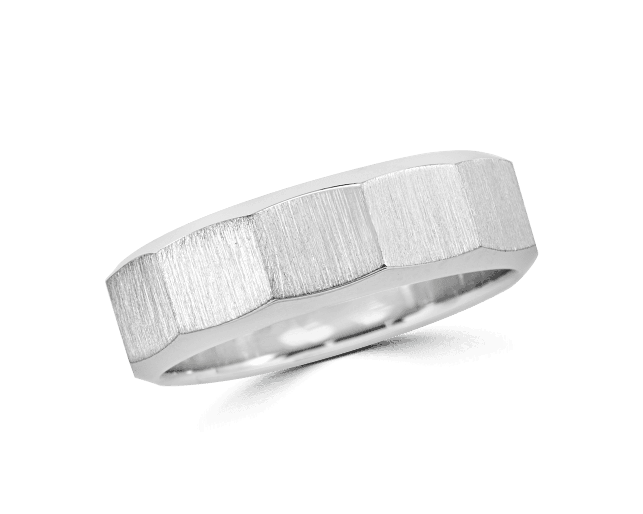 Mens Twelve Faceted Band with Satin Finish