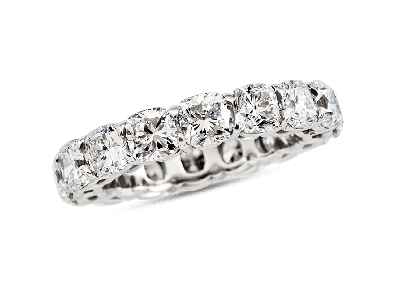 Cushion Cut Shared Prong Eternity Band