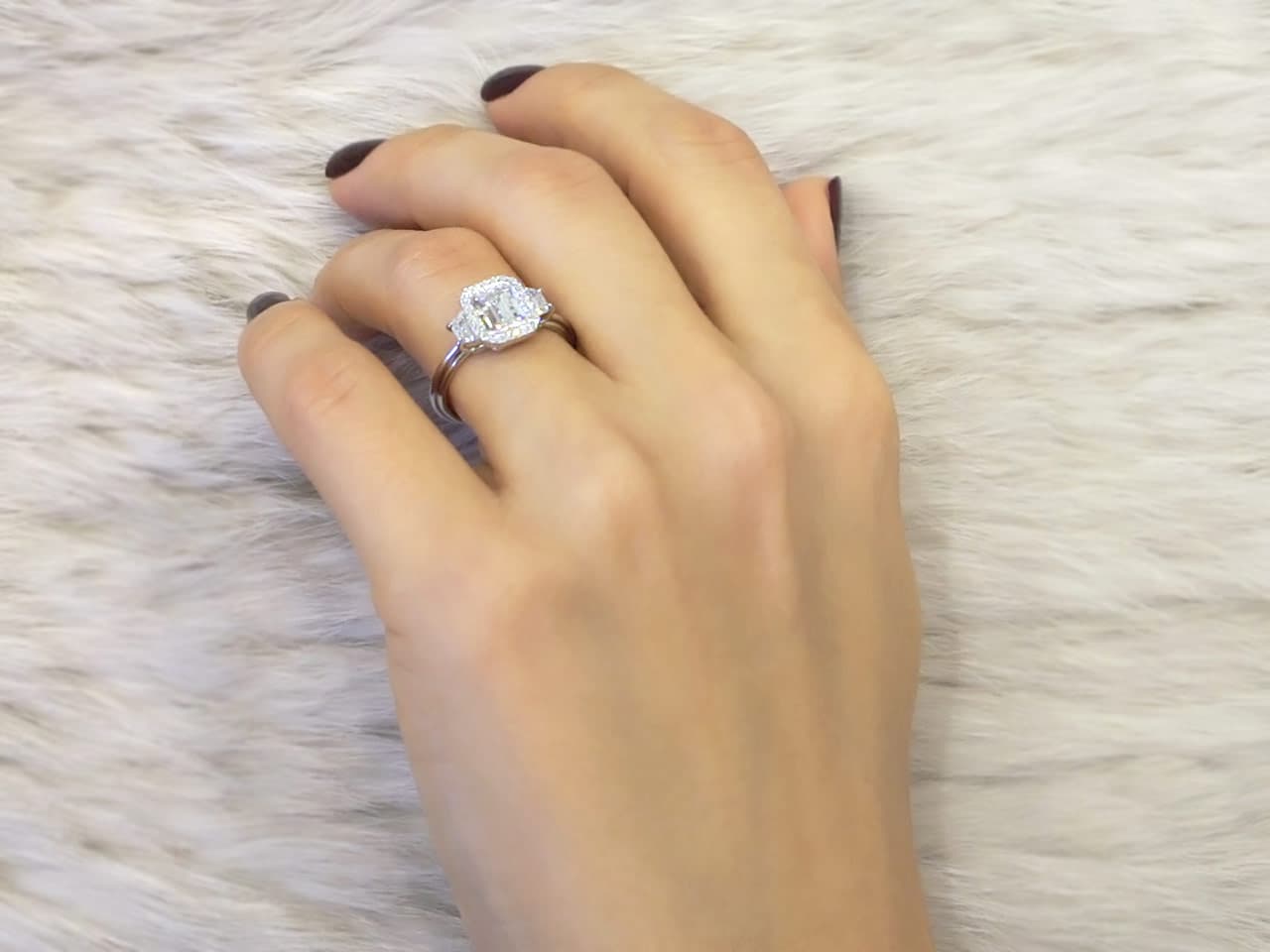 The Kayla Emerald Cut & Trapezoid Halo Trilogy