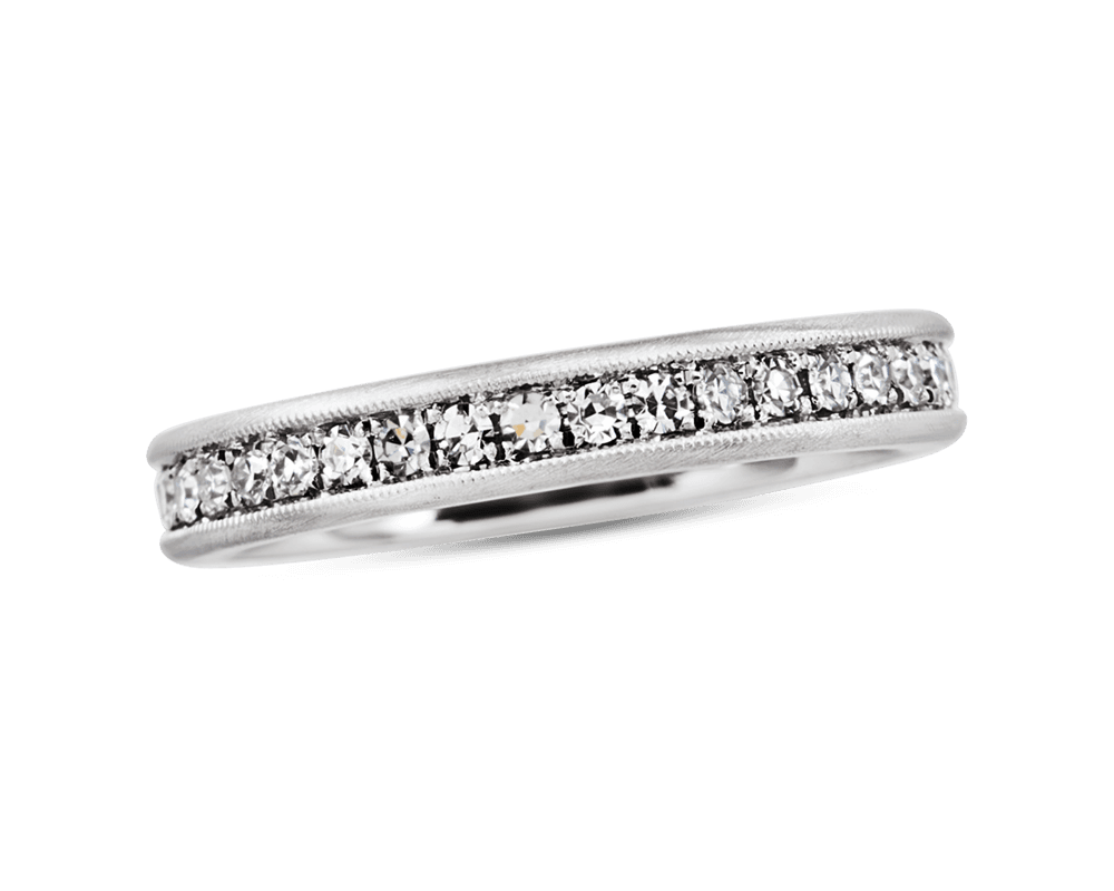 Pave Eternity Band with Brushed Edges