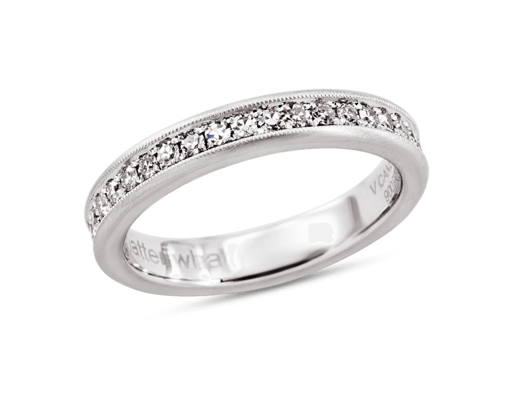 Pave Eternity Band with Brushed Edges