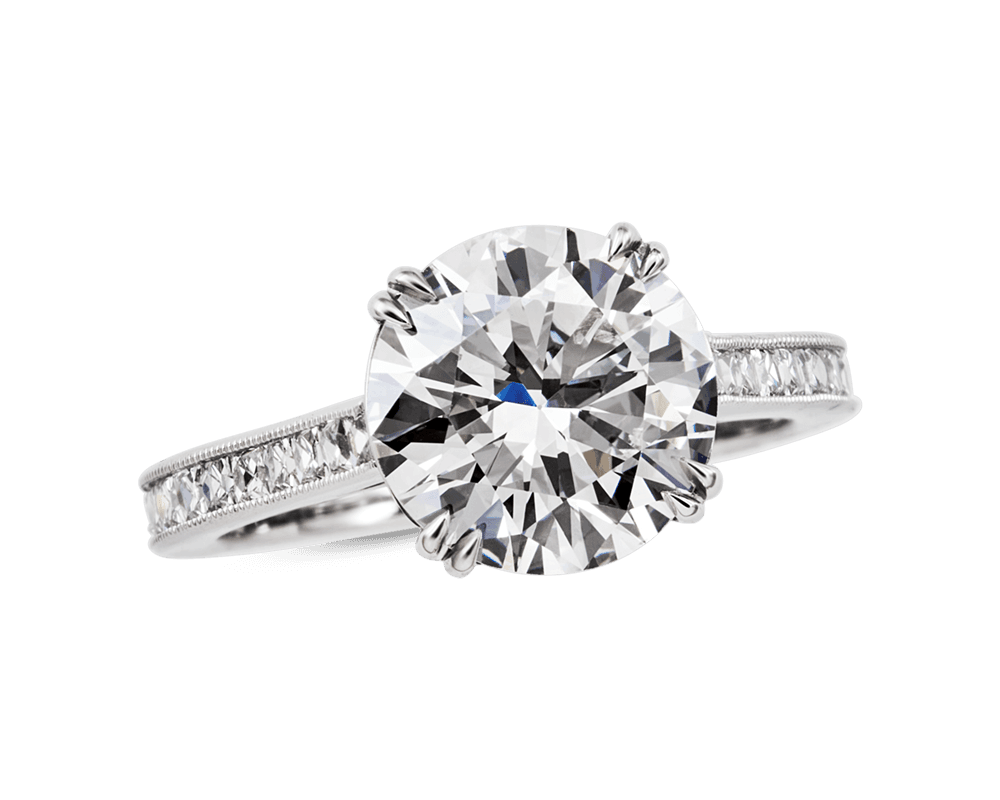 The Anya French Cut Solitaire with Round Brilliant