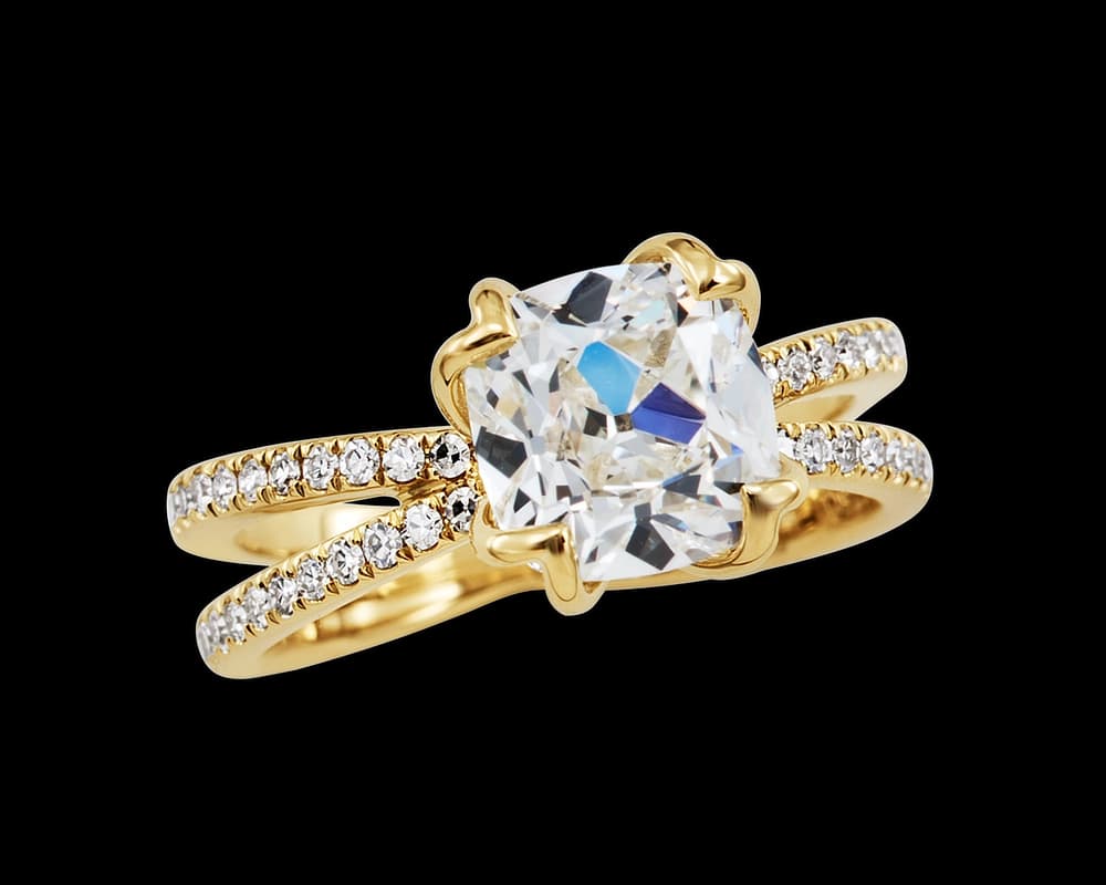 The Angelina Cross Over Pave Solitaire
