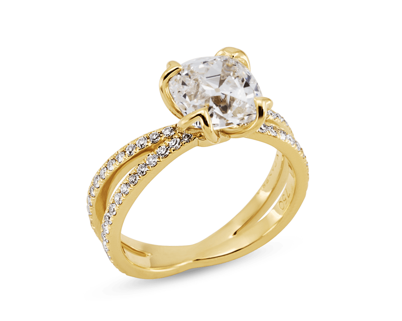 The Angelina Cross Over Pave Solitaire