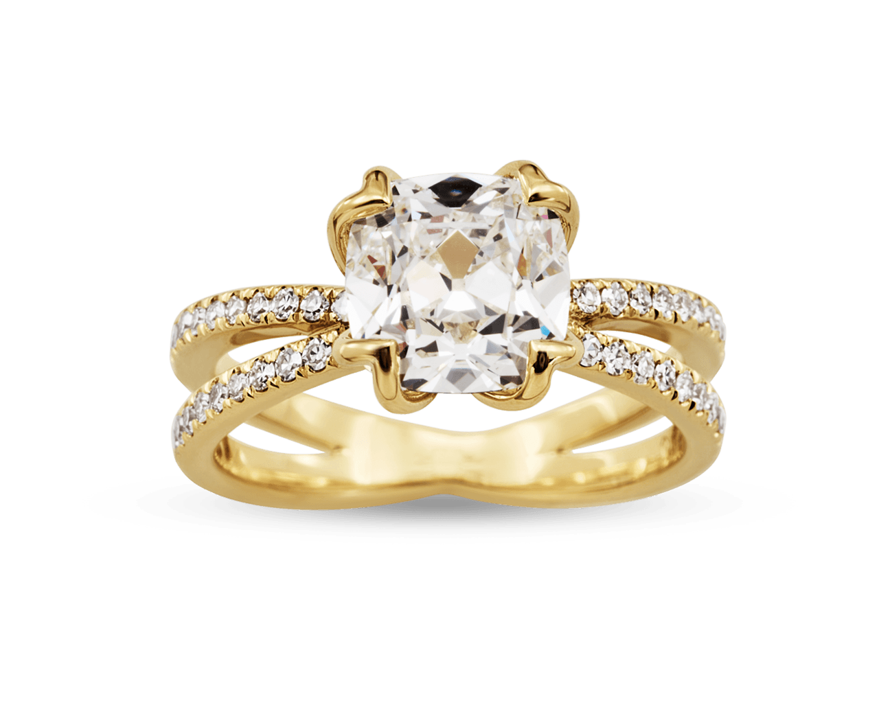 The Angelina Cross Over Pave Solitaire