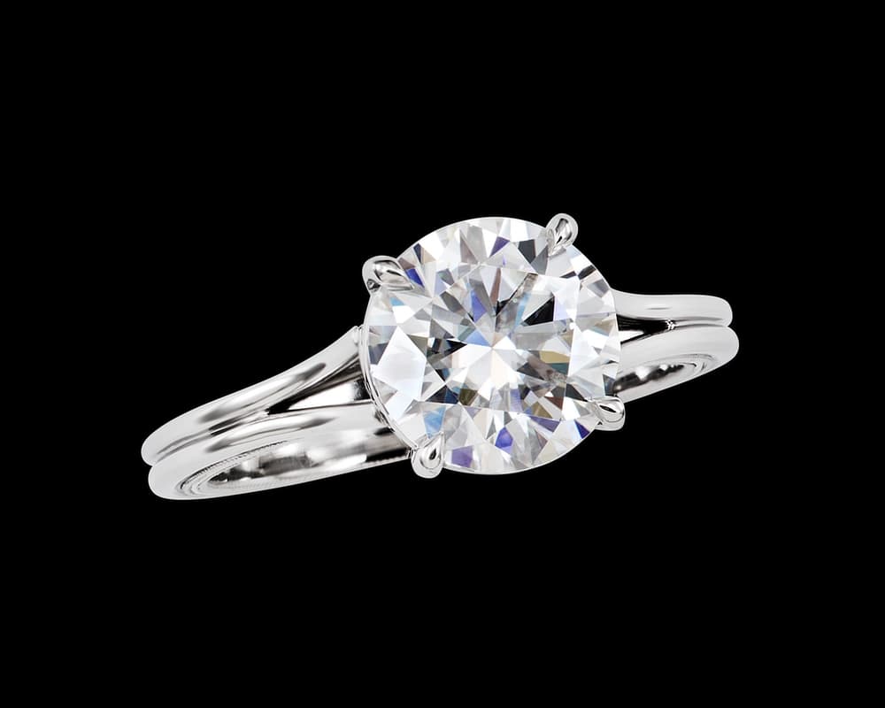 The Breanne Split Wire Solitaire with Milgrain Profile