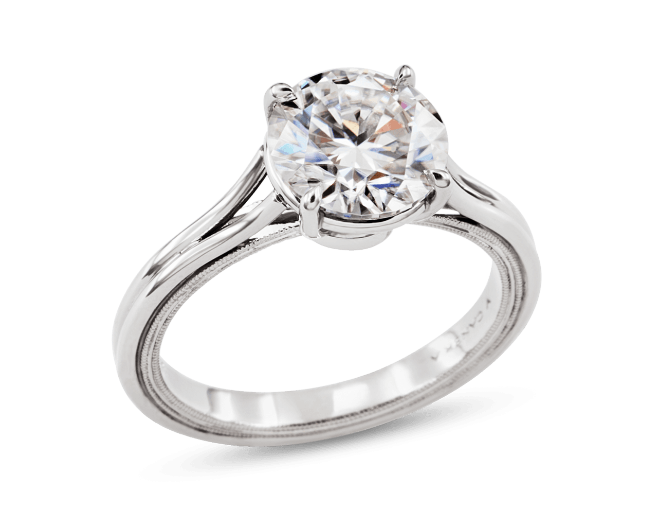 The Breanne Split Wire Solitaire with Milgrain Profile