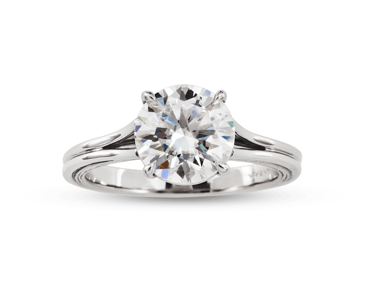 The Breanne Split Wire Solitaire with Milgrain Profile