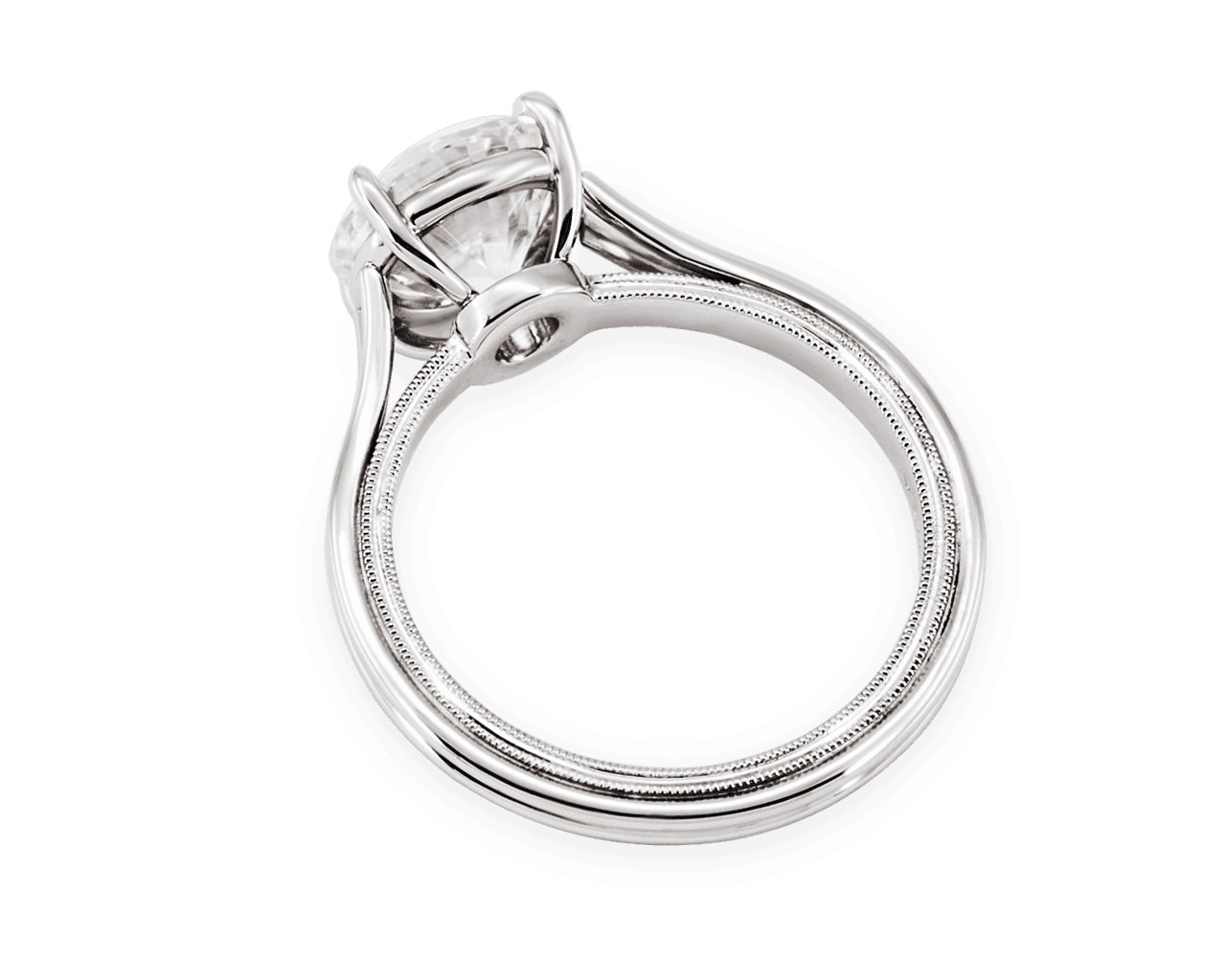 The Breanne Split Wire Solitaire with Milgrain Profile