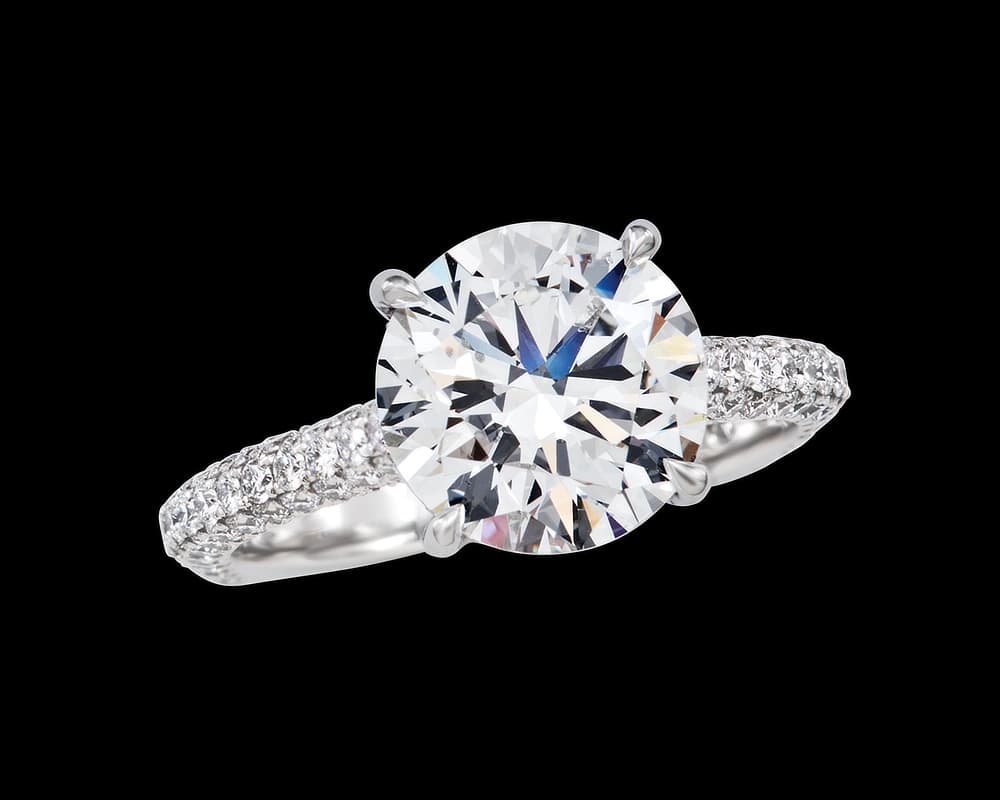 The Isabelle Solitaire with 3d Pave Set Euro Shank