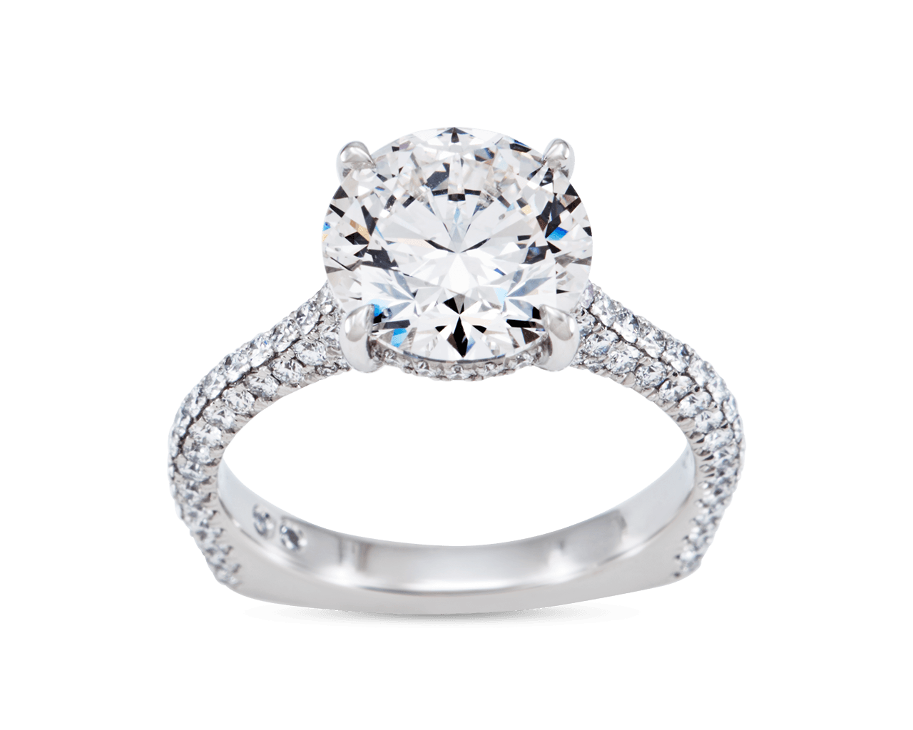 The Isabelle Solitaire with 3d Pave Set Euro Shank
