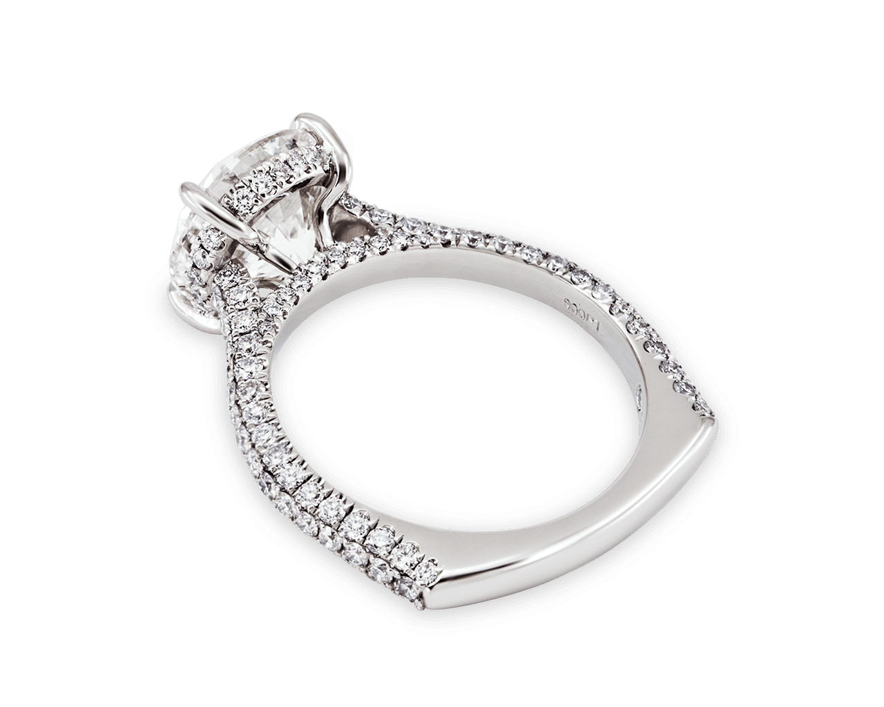 The Isabelle Solitaire with 3d Pave Set Euro Shank