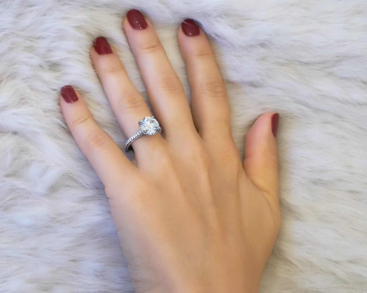 The Isabelle Solitaire with 3d Pave Set Euro Shank