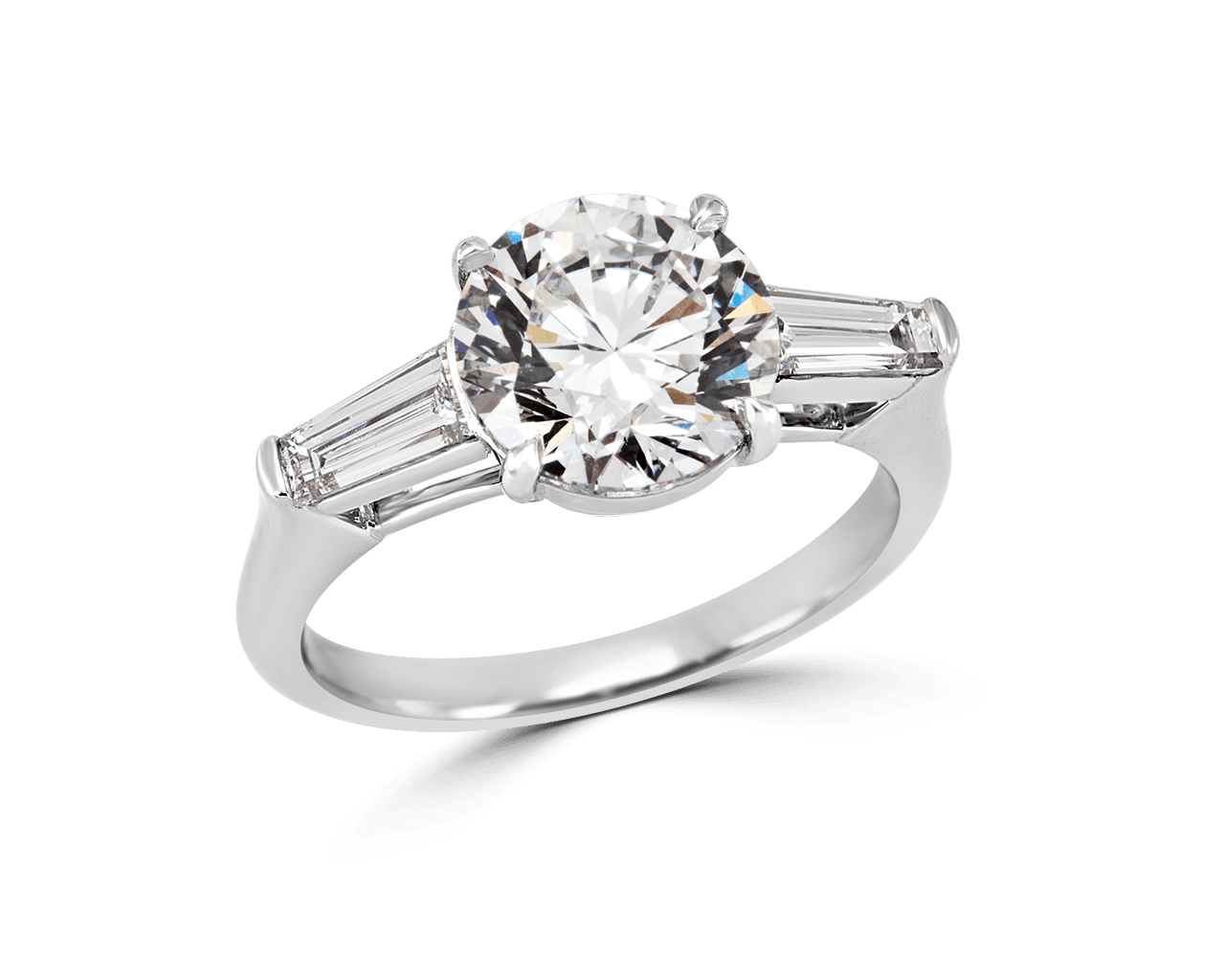 Tapered Baguette Three Stone Ring