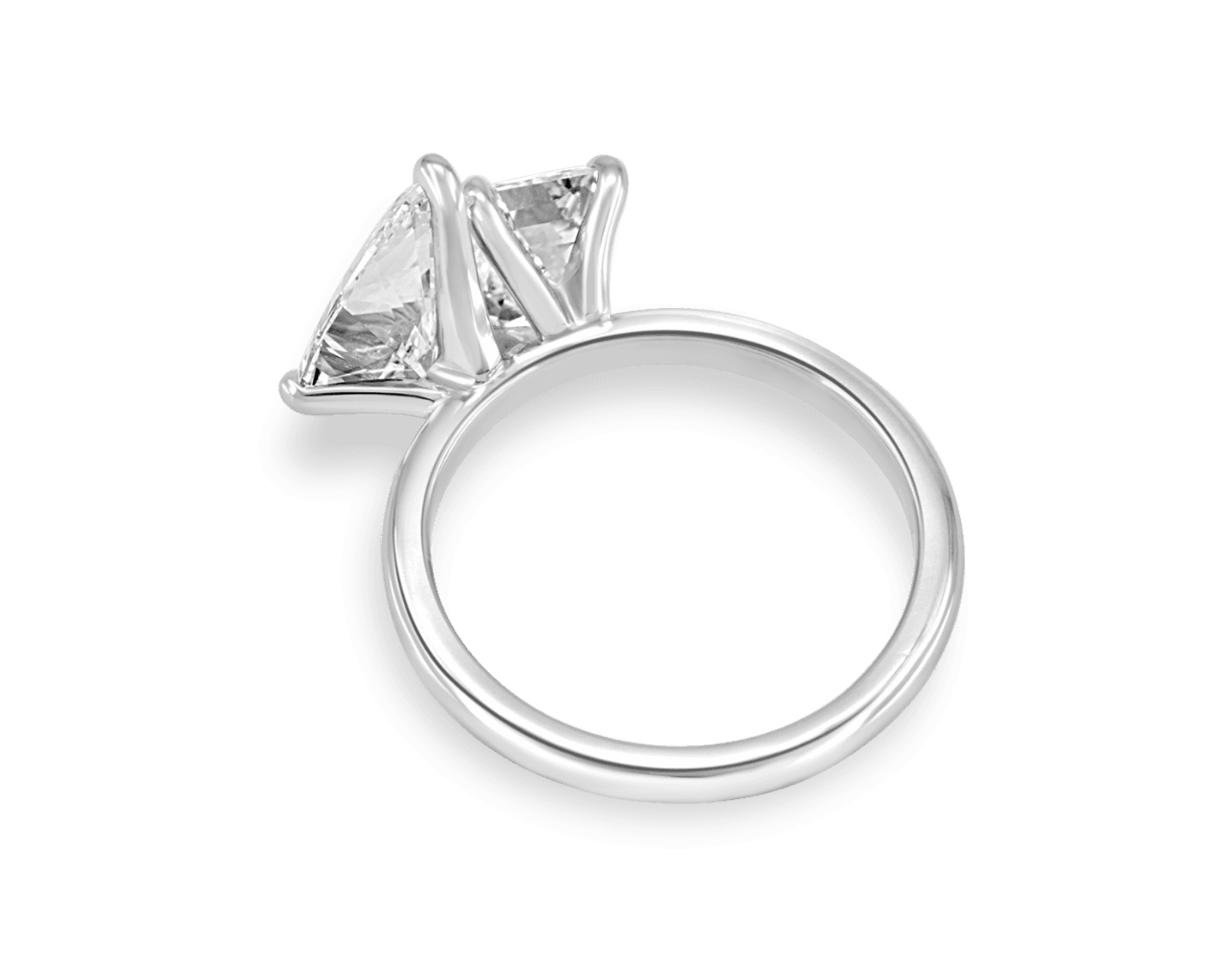 Emerald Cut and Pear Toi et Moi Ring