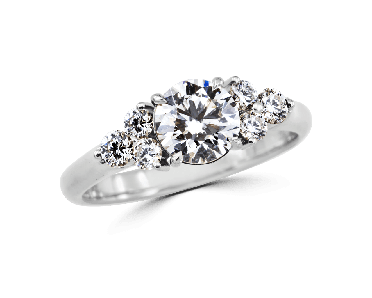 Bronwyn Round and Cluster Side Stone Ring