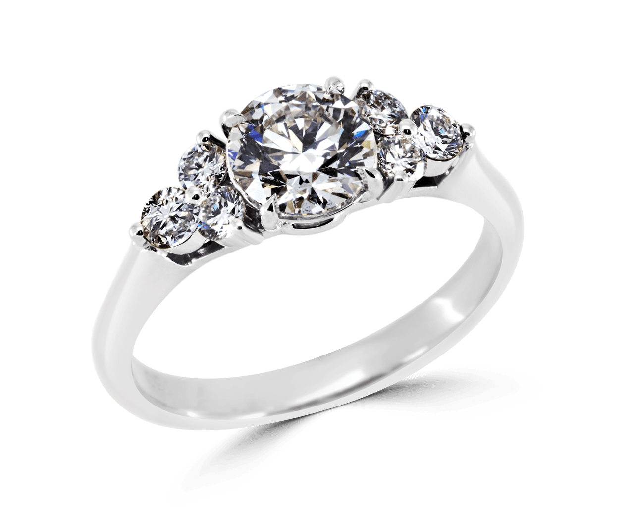 Bronwyn Round and Cluster Side Stone Ring