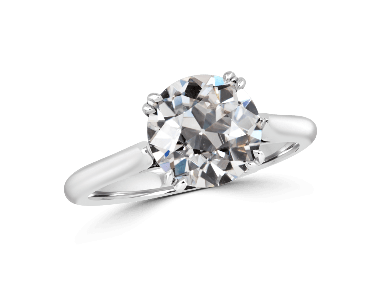 The Paula Solitaire with Sculpted Filigree Profile