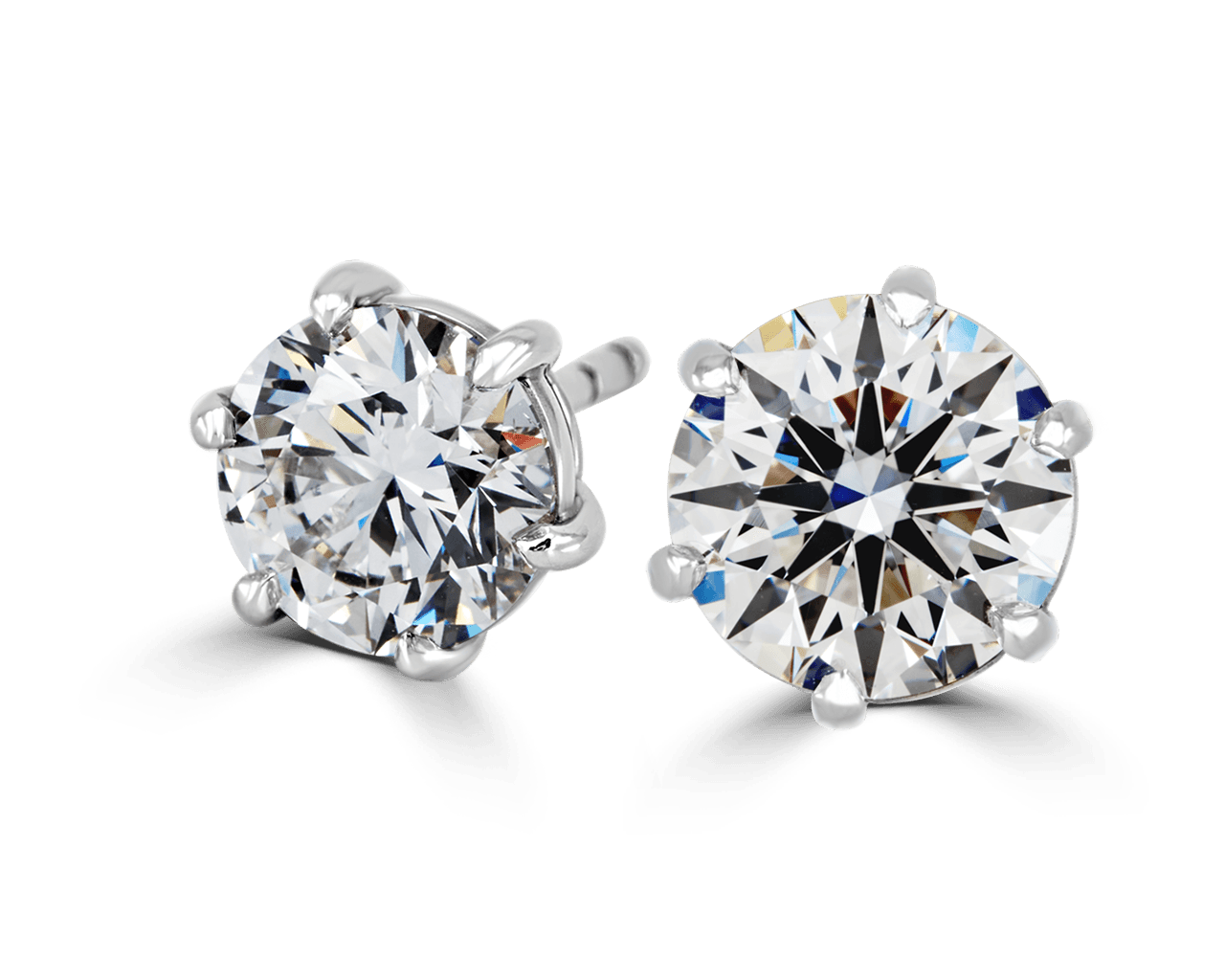 Six Prong Stud Earrings