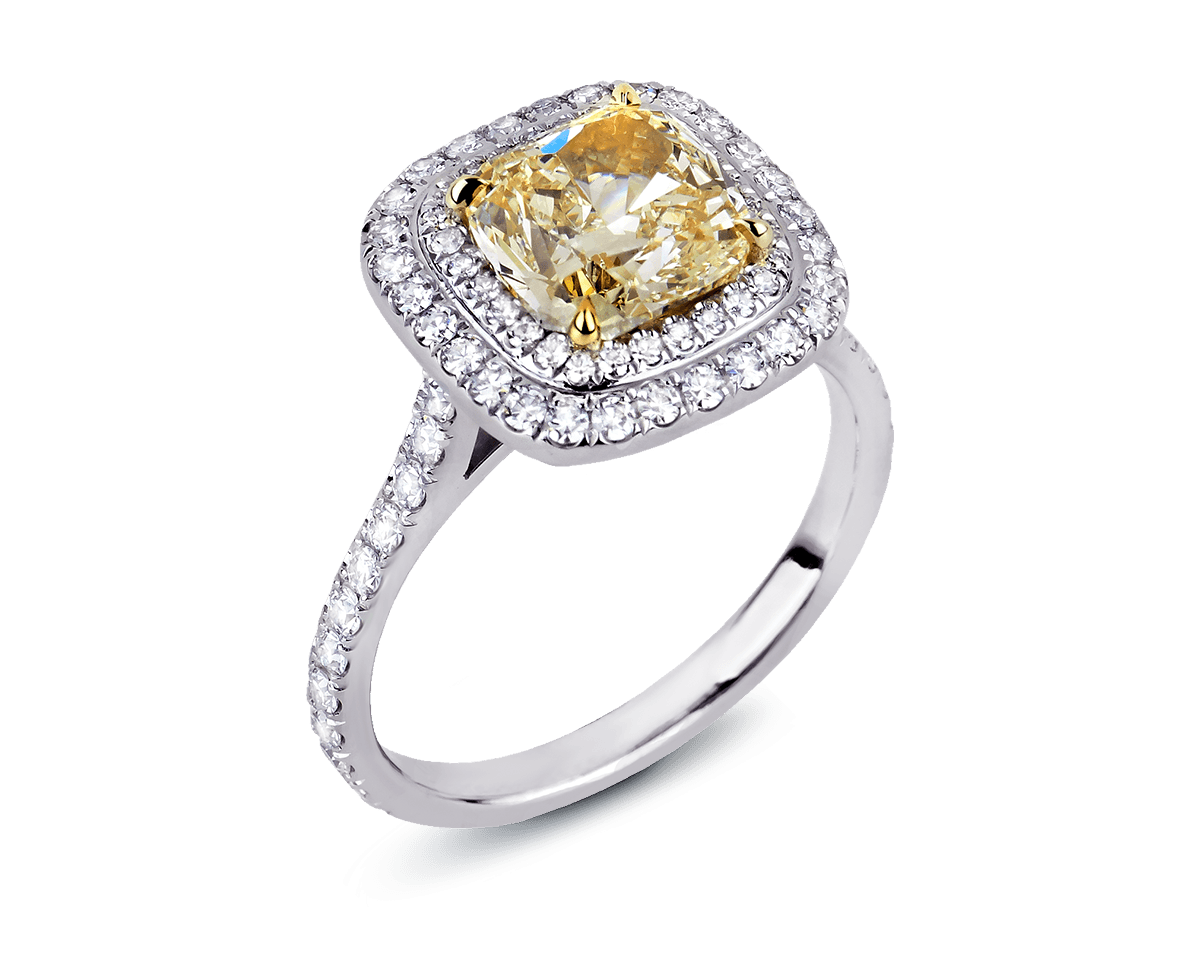 Cathedral Shank Double Halo Solitaire