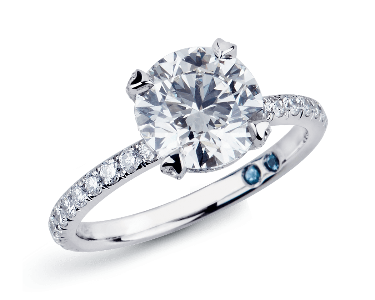 Pave Four Prong Solitaire