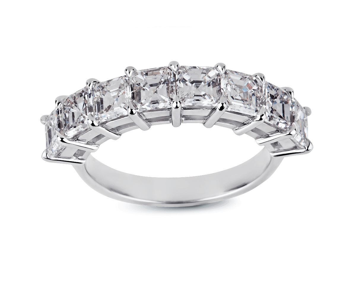 Asscher Cut Shared Prong Band
