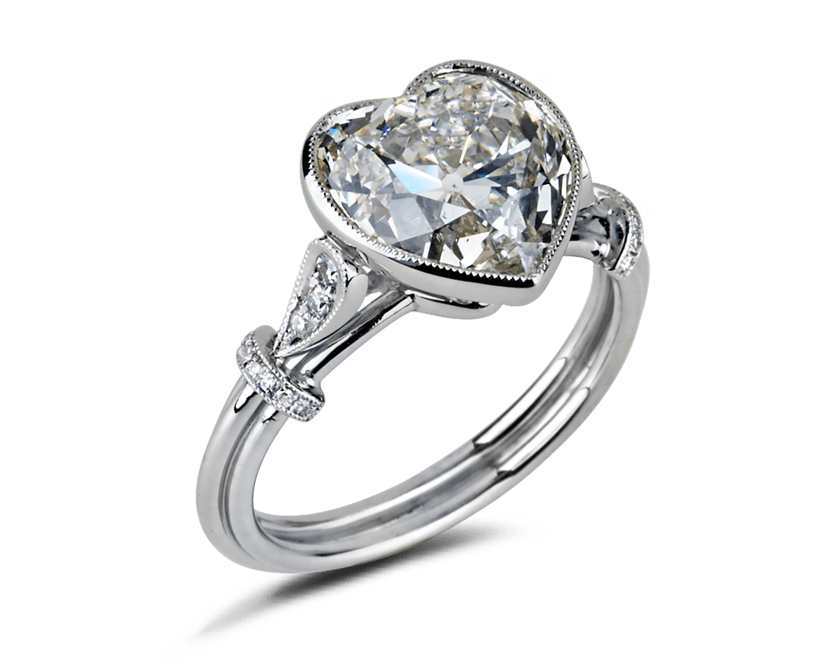 Vintage Bezel Set Heart Shaped Ring