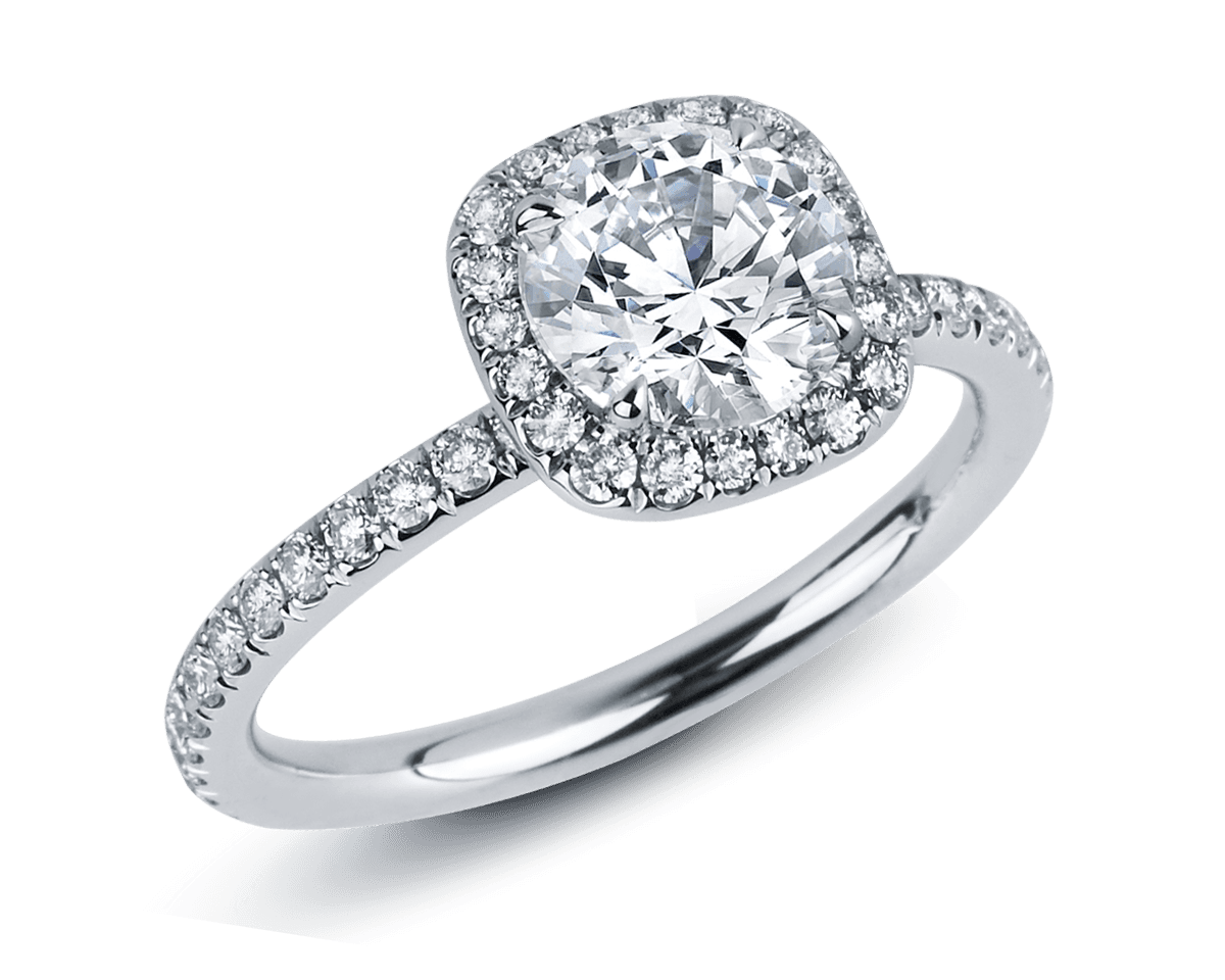 The Emilya Round Center in Cushion Shaped Halo