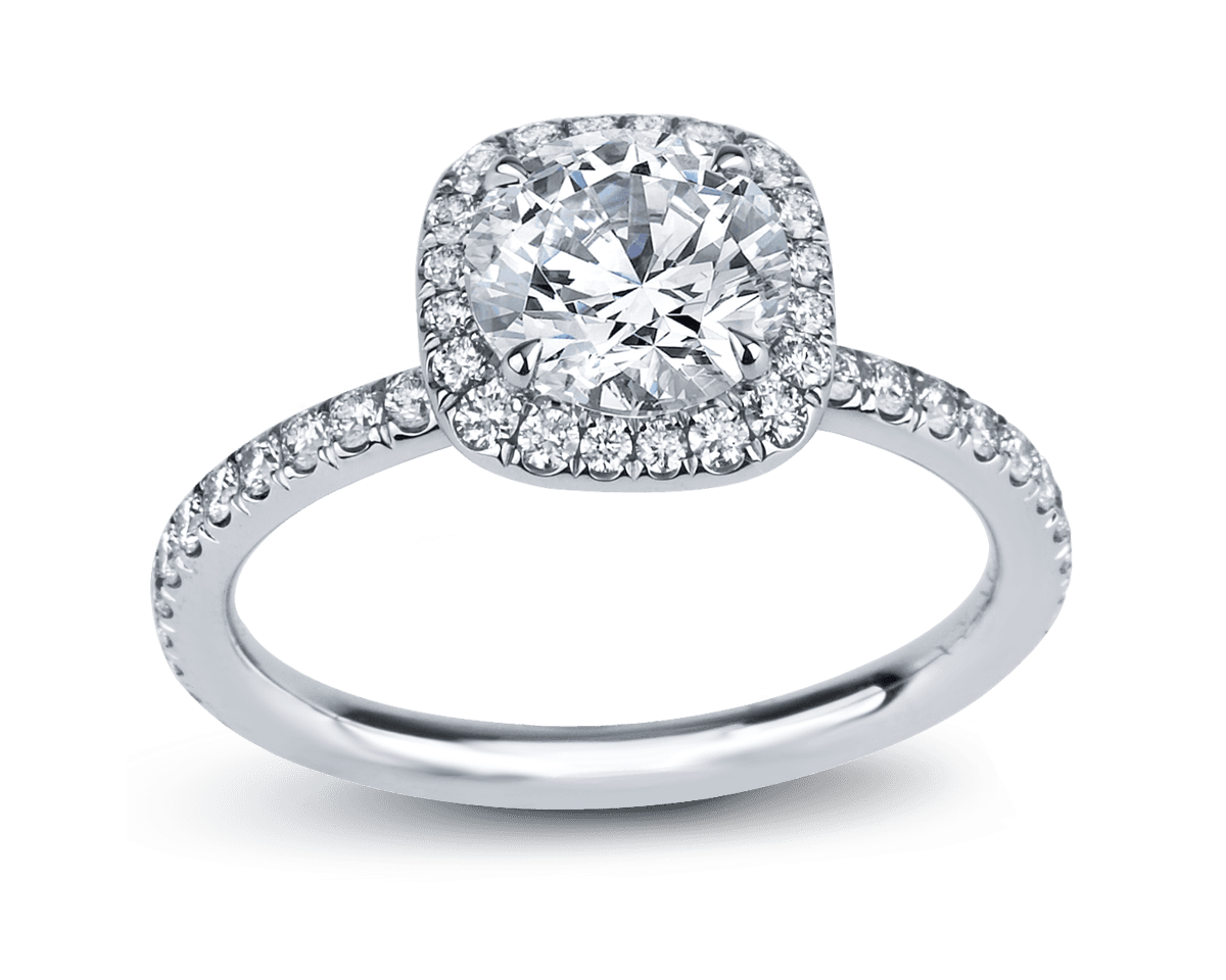 The Emilya Round Center in Cushion Shaped Halo