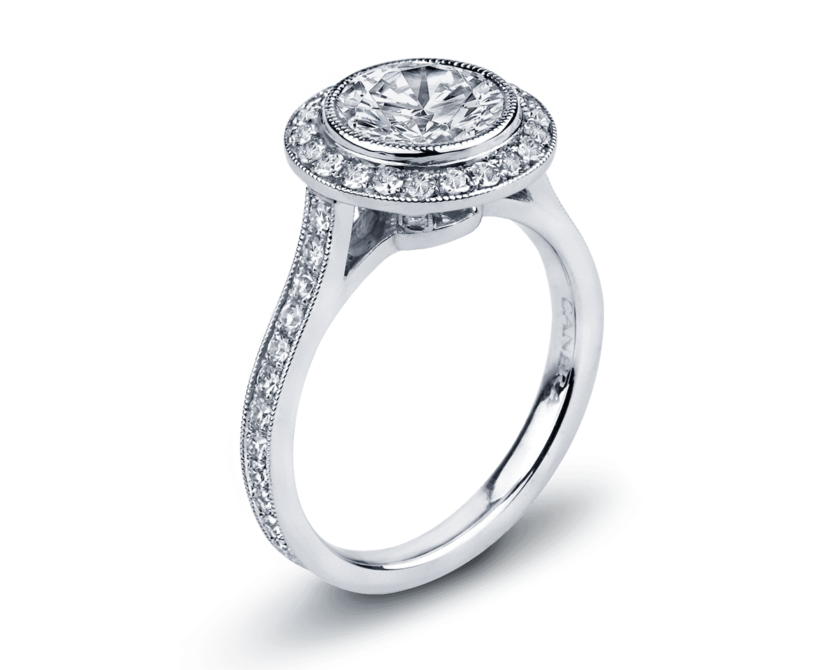 Old European Cut Diamond in Bezel Halo