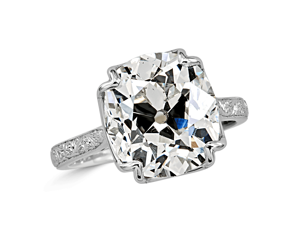 The Adriana Four Prong Solitaire w Old Mine Brilliant