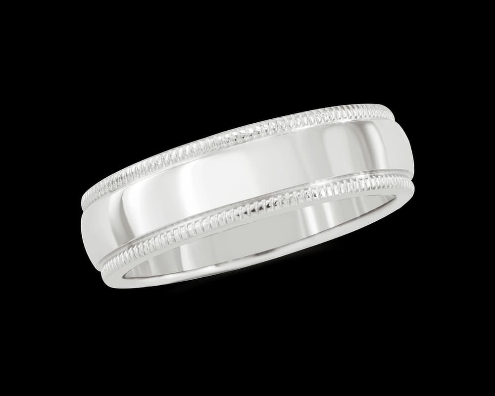 Men's Domed Band with Millgrain Edges