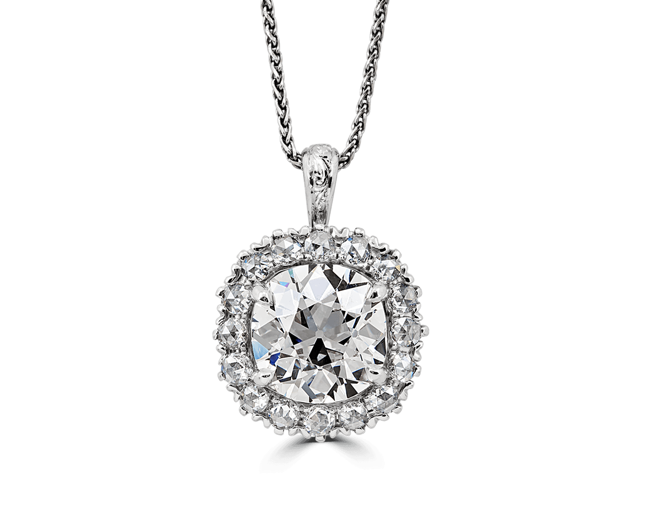 Vintage Rose Cut Cluster Pendant