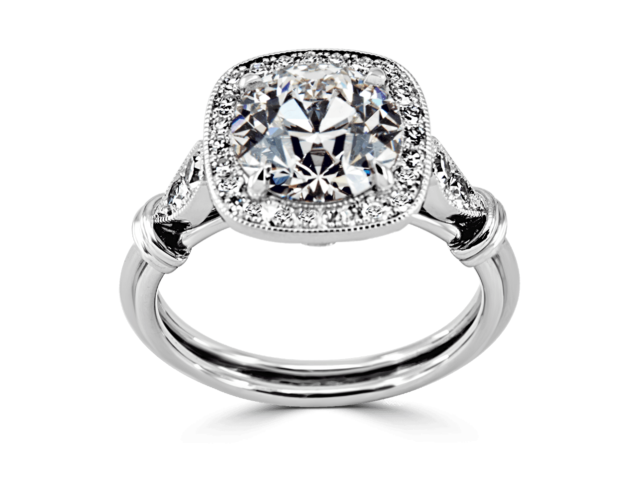 Vintage Cushion Halo Ring
