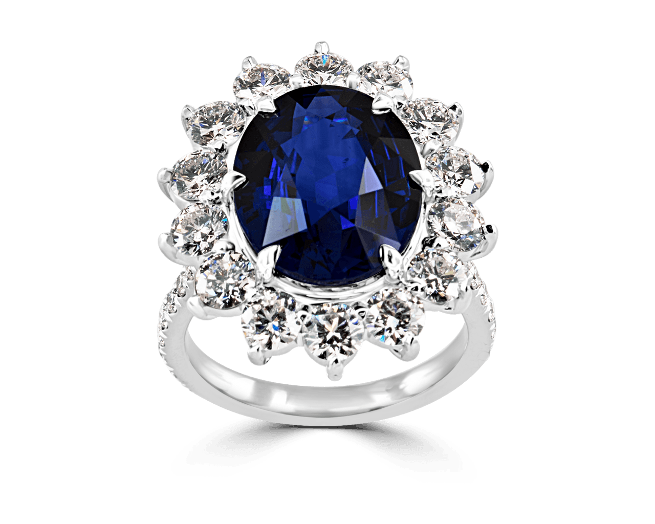 Vintage Oval Sapphire Cluster Halo