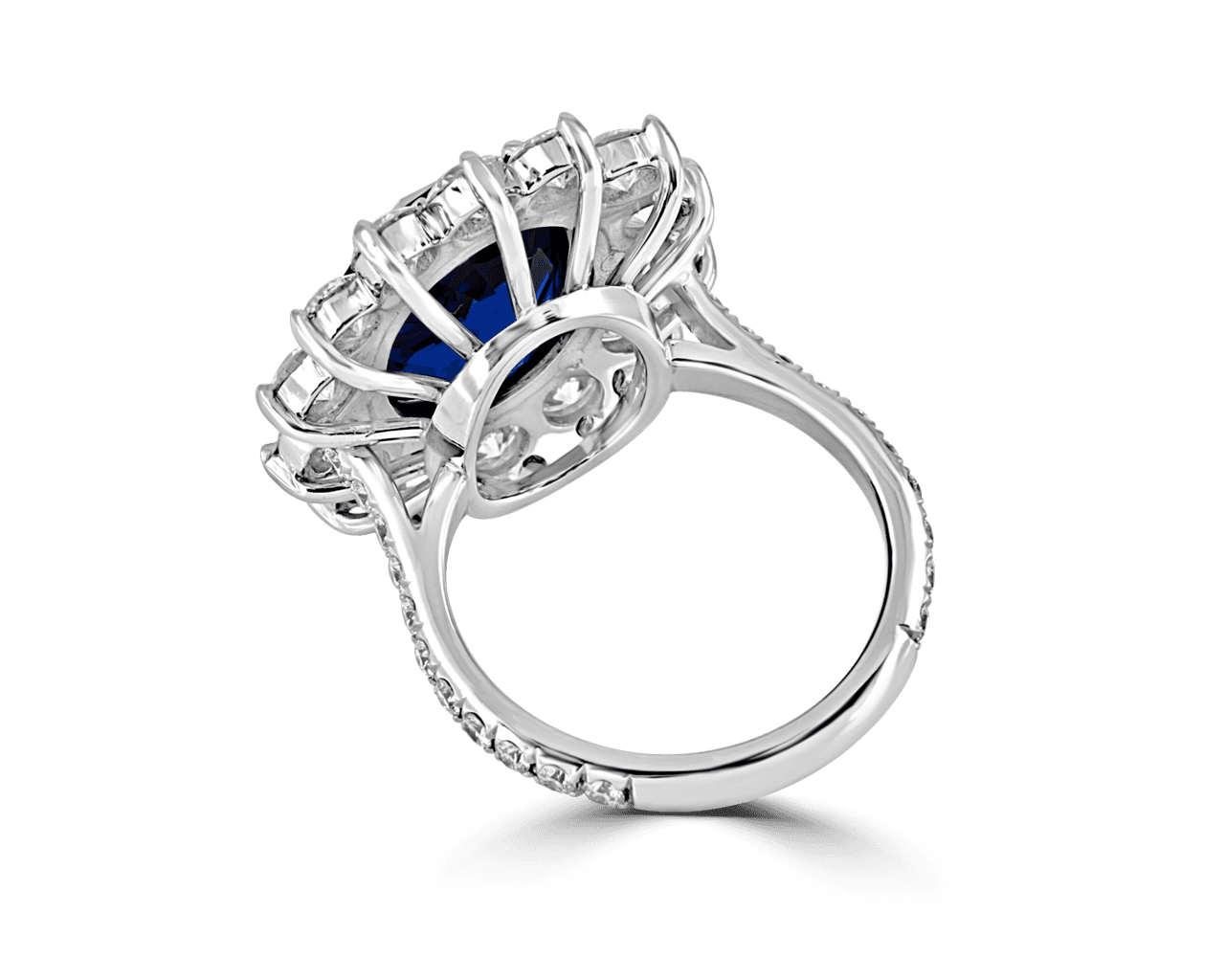 Vintage Oval Sapphire Cluster Halo