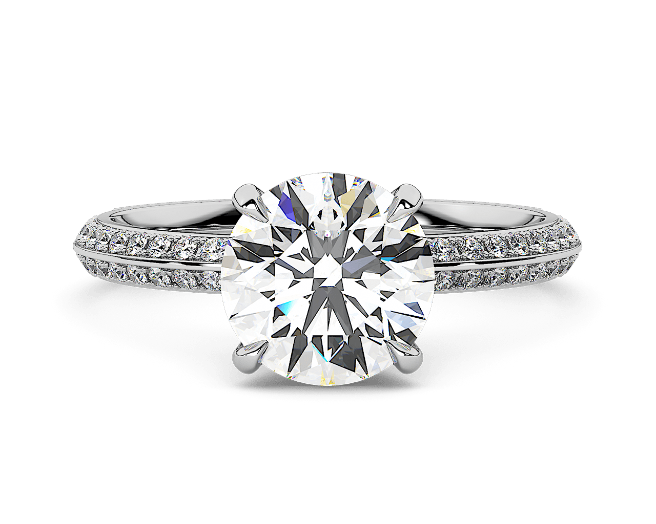 The Yvonne Knife Edge Pave Solitaire