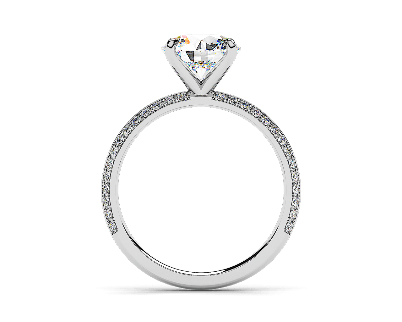 The Yvonne Knife Edge Pave Solitaire