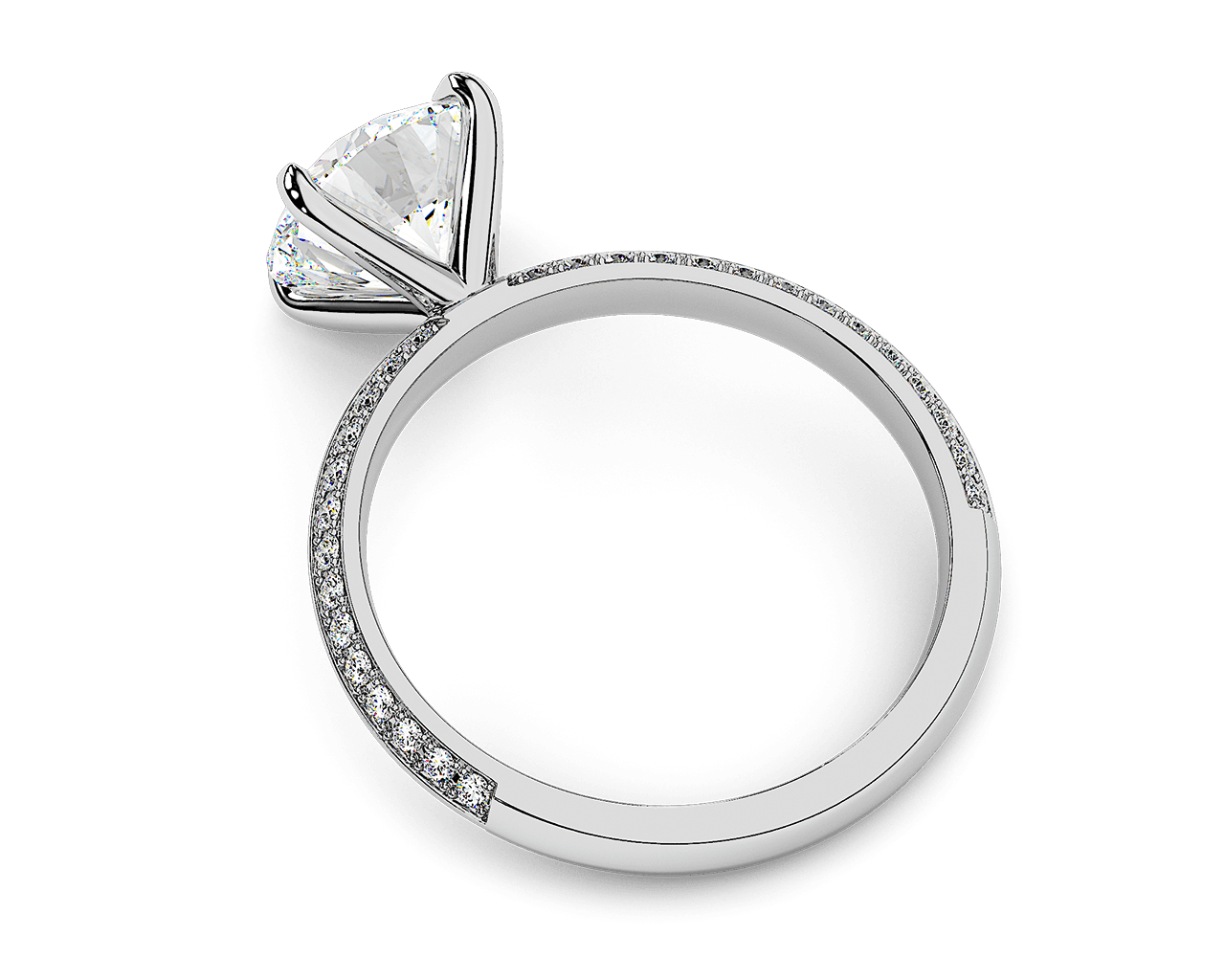 The Yvonne Knife Edge Pave Solitaire