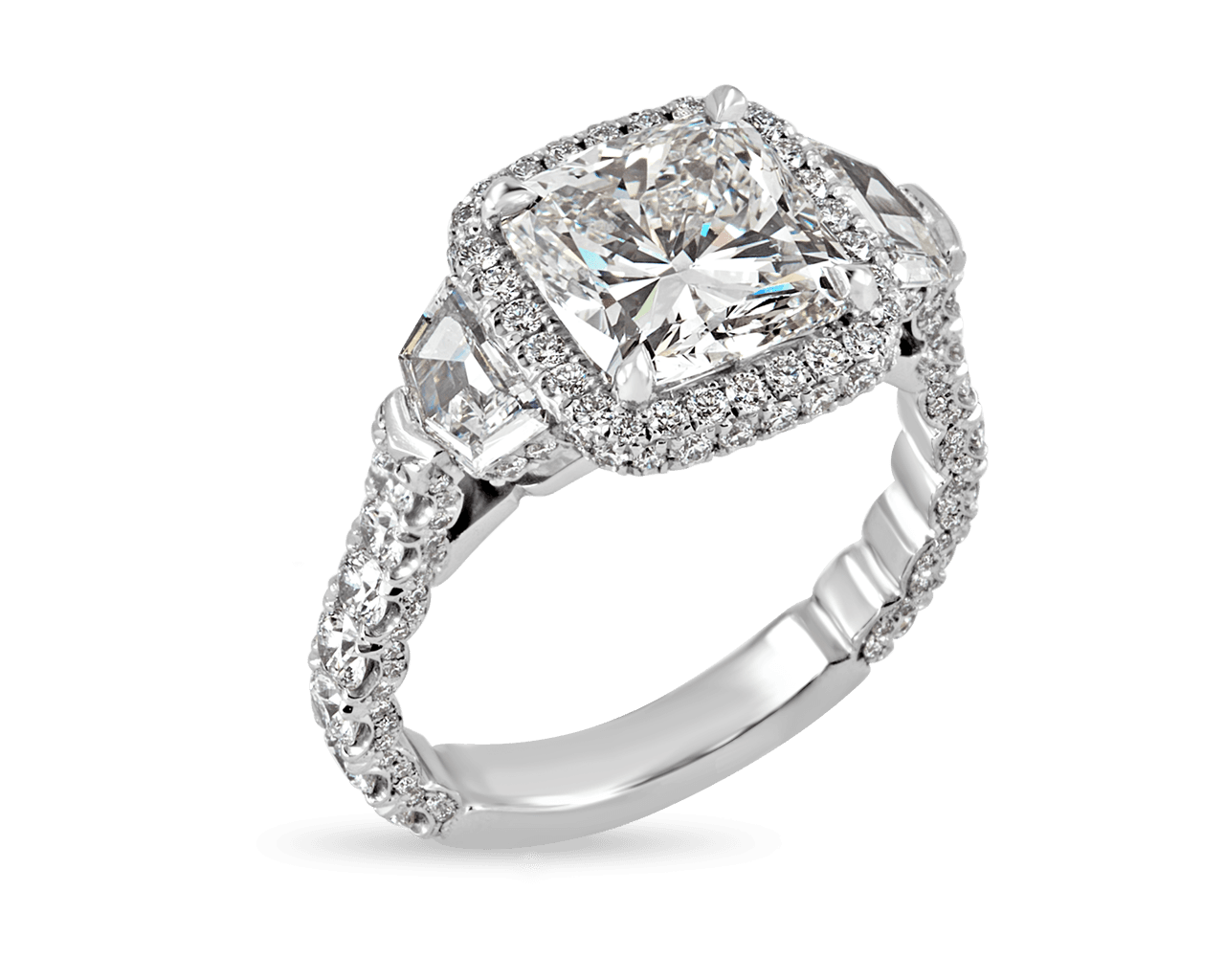 Halo Trilogy w U Shaped Pave Band
