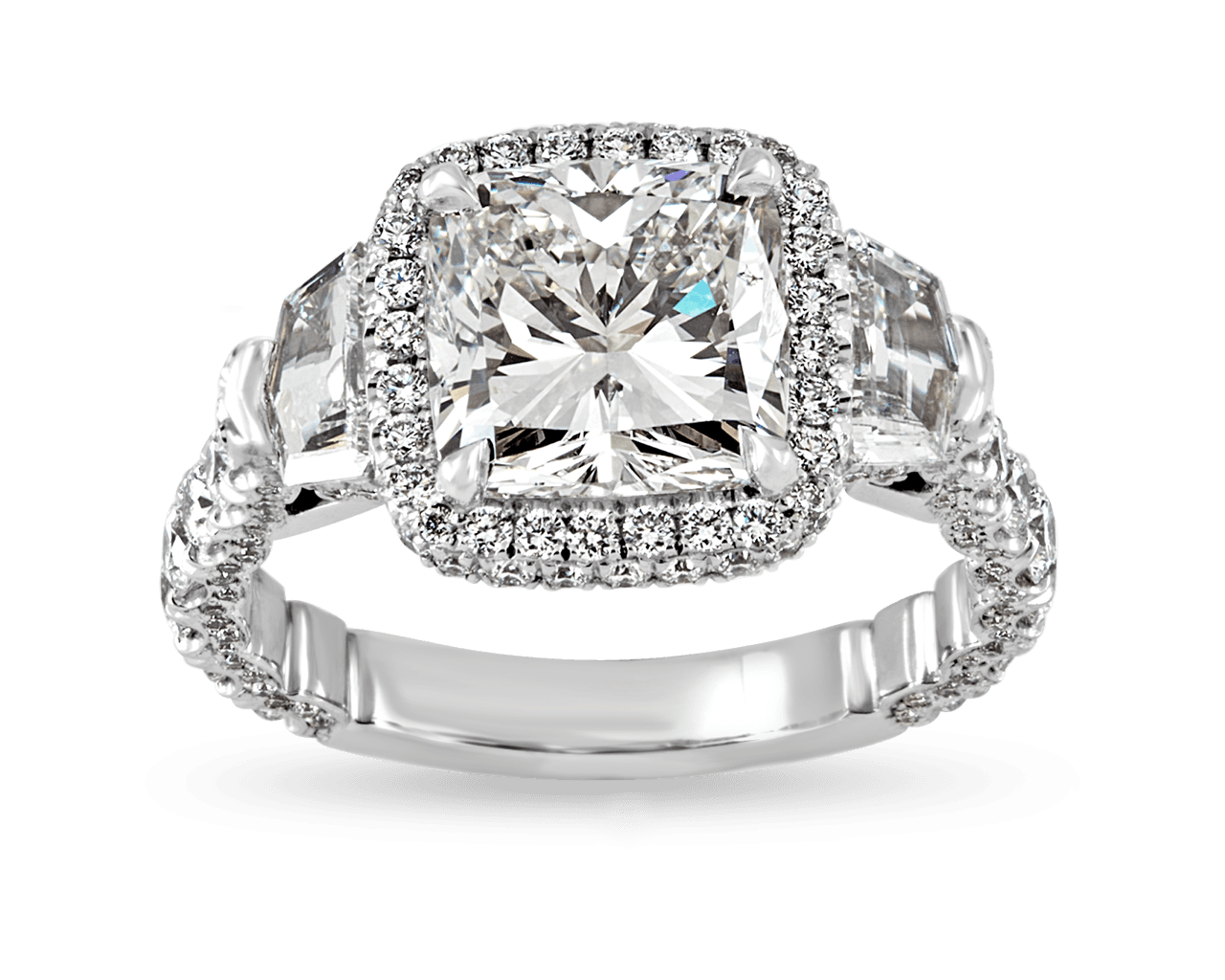 Halo Trilogy w U Shaped Pave Band