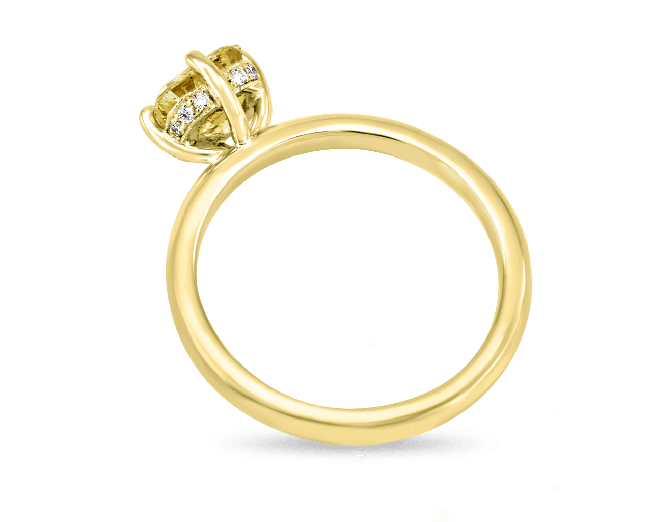 Fancy Intense Yellow Compass Prong Solitaire Ring