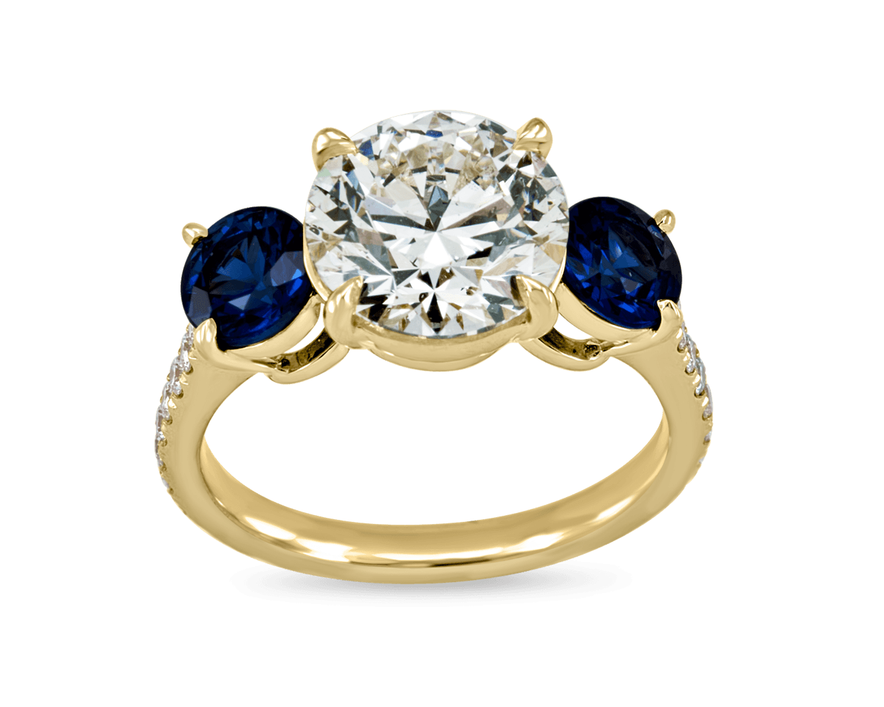 Round and Sapphire Trilogy with Pave Band