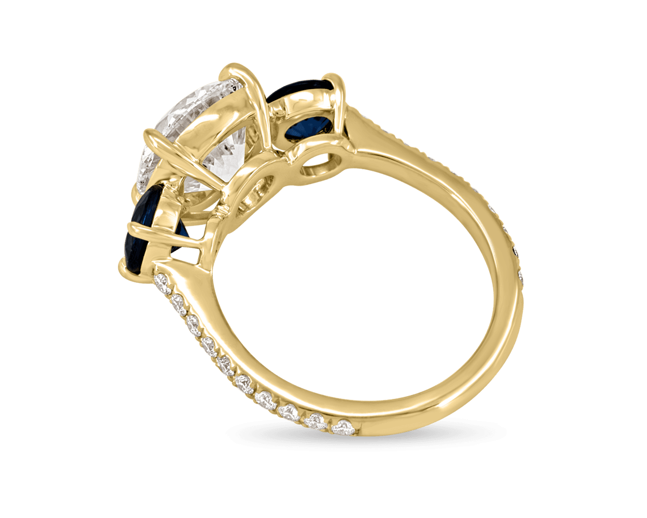 Round and Sapphire Trilogy with Pave Band
